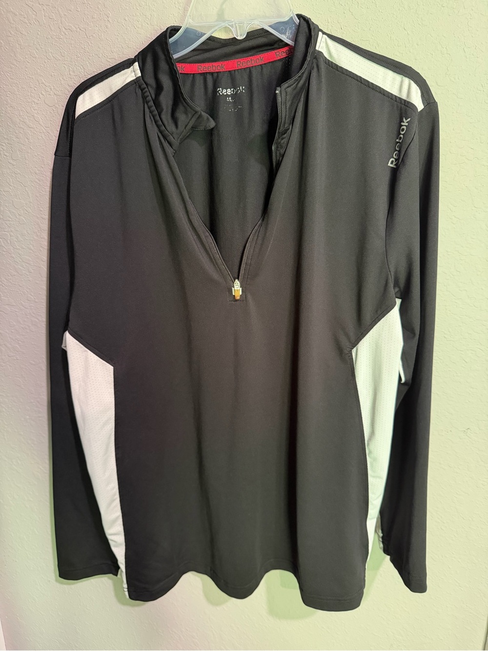 Reebok Black Half-Zip Pullover with Red Trim